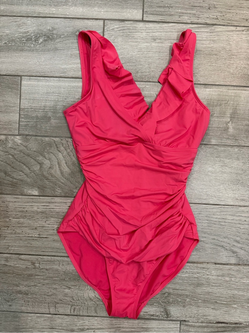 Ralph Lauren green label Pink Ruffle One-Piece Swimsuit Swim